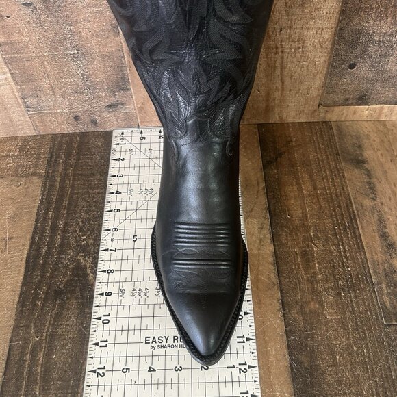 Panhandle Slim Vintage Classic Black Western Cowboy Boots Mens 10 EE - Picture 4 of 12